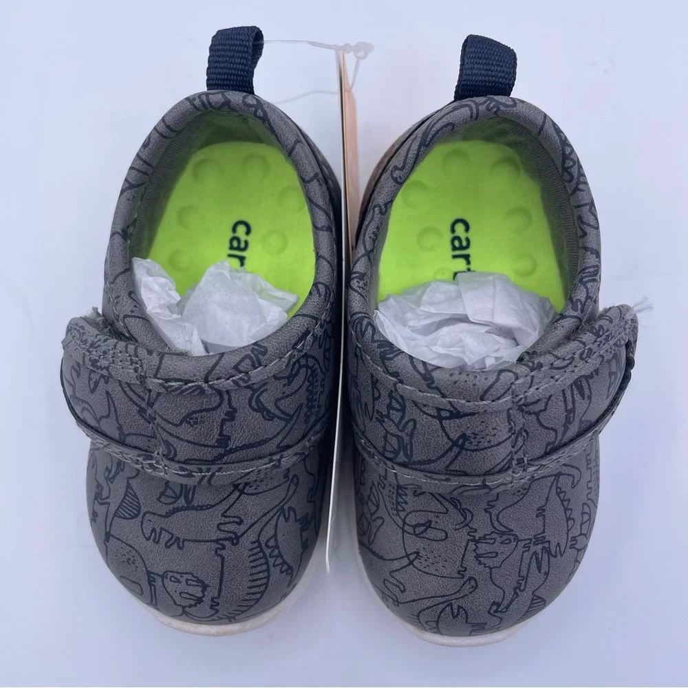 CARTER’S baby boy Turbo2 easy on comfy gray sneakers Size 2 (3-6months)